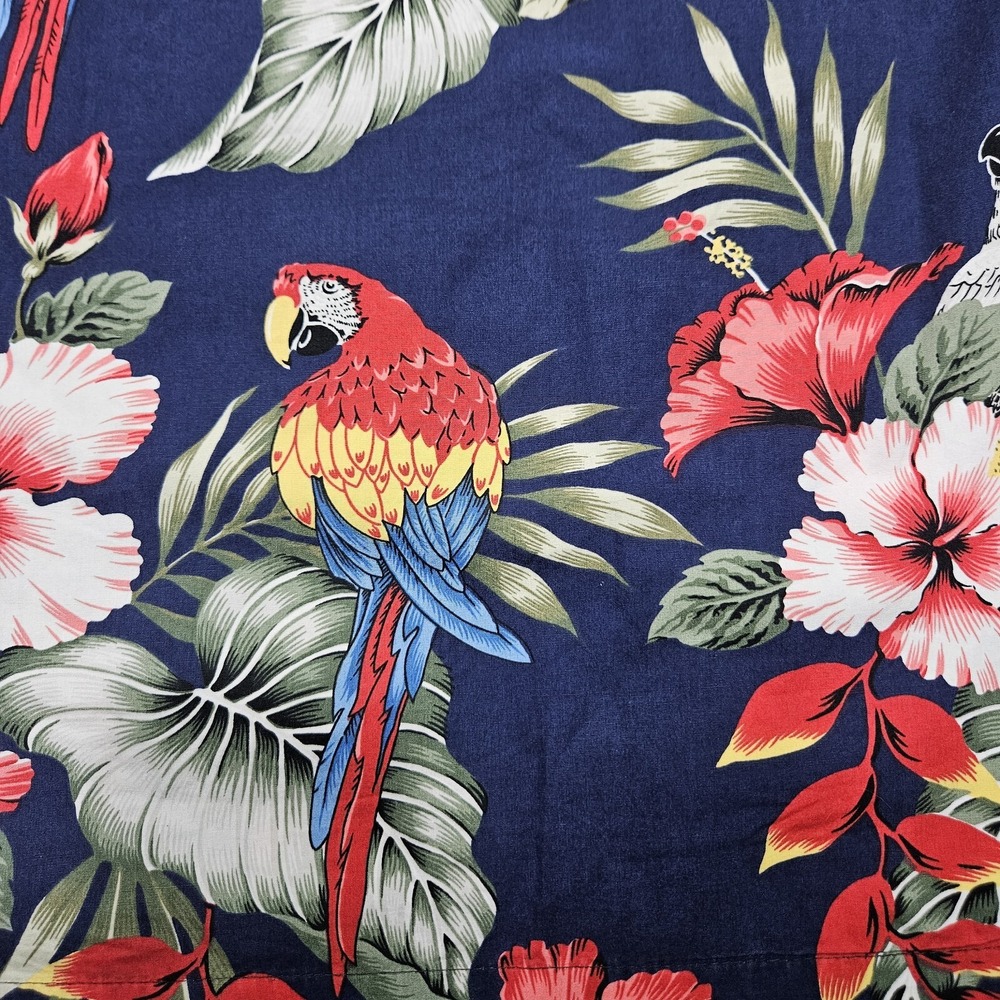 Vintage Hawaiian Shirt Birds Flowers Made in Hawaii Large See Measurements - Picture 4 of 8